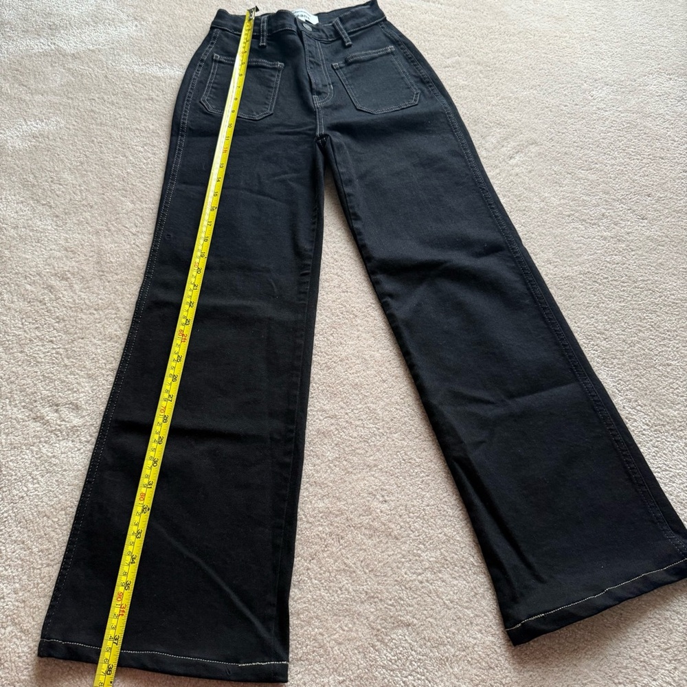 Reformation Alyssa High Rise Wide Leg Long Jeans in black - size 24 - Picture 5 of 8
